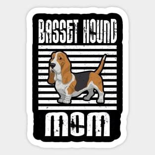 Basset Hound Mom Proud Dogs Sticker